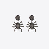 Spider Rhinestone Alloy Earrings Black One Size OutfitFlow
