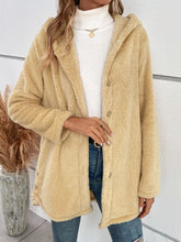 Fuzzy Button Up Hooded Jacket Pastel Yellow OutfitFlow