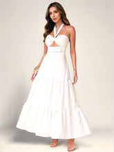 Twist Front Cutout Tiered Maxi Dress White OutfitFlow