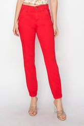 RISEN Full Size High Waisted Jogger Jeans Scarlet OutfitFlow
