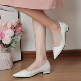 Pointed Toe Low Heel Pump White OutfitFlow