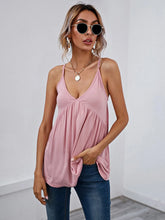 Solid Color V-Neck Cami Pink OutfitFlow
