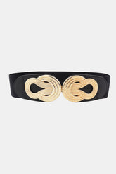 Twisted Alloy Buckle Wide Belt Black One Size OutfitFlow