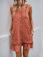 Perfee Texture Square Neck Wide Strap Mini Dress Dusty Pink OutfitFlow