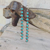 Artificial Turquoise Alloy Bar Earrings Turquoise One Size OutfitFlow