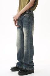 Decorative Seam Jeans with Pockets Dark OutfitFlow
