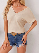 Boho Crochet Back Knit T-Shirt khaki OutfitFlow