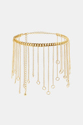 Fringe Chain Alloy Belt Gold One Size OutfitFlow