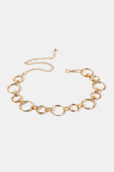 Alloy Chain Circle Shape Belt Gold One Size OutfitFlow