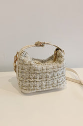 Woven Removable Strap Shoulder Bag Ivory One Size OutfitFlow