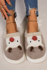 Elk Furry PVC Flat Slippers Khaki OutfitFlow