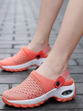 Mesh Round Toe Wedge Sandals Coral OutfitFlow