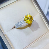 3 Carat Moissanite 925 Sterling Silver Ring Yellow OutfitFlow