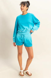 HYFVE Dip Dye Long Sleeve Sweatshirt AQUA BLUE OutfitFlow