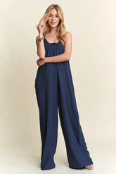 ADORA Wide Leg Casual Cami Jumpsuit MIDNIGHT BLUE OutfitFlow