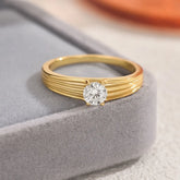 925 Sterling Silver Moissanite Ring Gold OutfitFlow