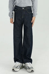 Mid Rise Jeans with Pockets Dark OutfitFlow