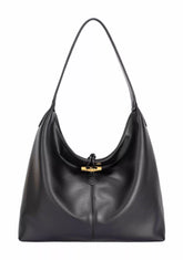 David Jones Classic Leather Shoulder Bag BLACK One Size OutfitFlow