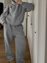 Devine Long Sleeve Hooded Jumpsuit with Pockets Dark Gray OutfitFlow