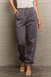 Simply Love Full Size SKELETON Graphic Sweatpants Dark Gray OutfitFlow