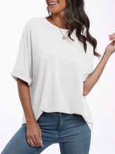 Round Neck Half Sleeve T-Shirt White OutfitFlow