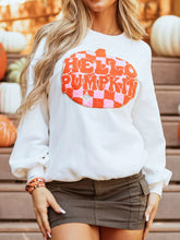 Halloween Pumpkin Patched Pattern Long Sleeve Sweatshirt White OutfitFlow