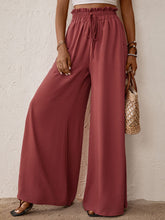 Perfee Frill Tied Wide Leg Pants Rust OutfitFlow