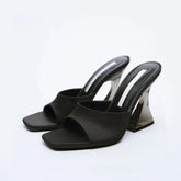 Open Toe High Heel Sandals Black OutfitFlow