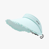 Frill Adjustable Ice Silk Sun Hat Light Blue One Size OutfitFlow