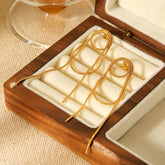 18K Gold-Plated Hoop Chain Earrings Gold onesize OutfitFlow