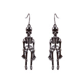 Skeleton Alloy Earrings Black One Size OutfitFlow