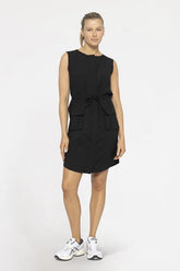 MONO B Versatile Drawstring Waist Tank Dress BLACK OutfitFlow