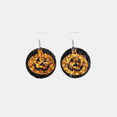 PU Leather Pumpkin Earrings Tangerine One Size OutfitFlow