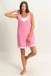 HYFVE V-Neck Pocket Detail Romper PINK OutfitFlow