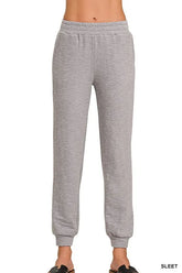 Zenana Cotton Slub Jogger Pants SLEET OutfitFlow