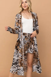 And The Why Animal Print Kimono and Shorts Set LEOPARD OutfitFlow
