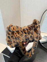 Leopard Fluff Shoulder Bag Caramel One Size OutfitFlow