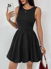 Perfee Ruched Sleeveless Mini Dress Black OutfitFlow