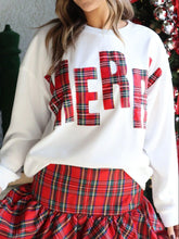 Plaid MERRY Christmas Vacation Sweatshirt White OutfitFlow