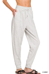 Zenana Drawstring Sweatpants with Pockets H GREY OutfitFlow