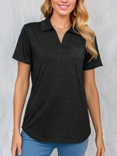 Johnny Collar Short Sleeve Top Black OutfitFlow