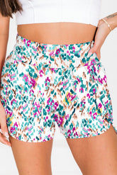 Printed High Waist Shorts White OutfitFlow