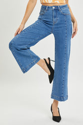 RISEN Full Size High Rise Wide Leg Jeans Solid Medium OutfitFlow