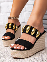 Open Toe Platform Wedge Sandals Black OutfitFlow