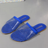 Round Toe Flats Sandals Blue OutfitFlow