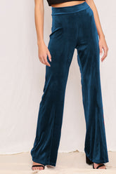 Full Size High Waist Pants Deep Teal OutfitFlow