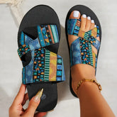 Bohemian Patterned Cutout Sandals Blue OutfitFlow