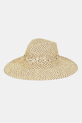 Fame Cutout Woven Straw Hat KA One Size OutfitFlow