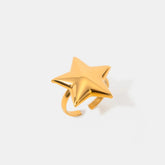 18K Gold-Plated Stainless Steel Star Ring Gold One Size OutfitFlow