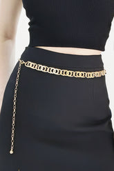 Alloy Lobster Clasp Belt Gold One Size OutfitFlow